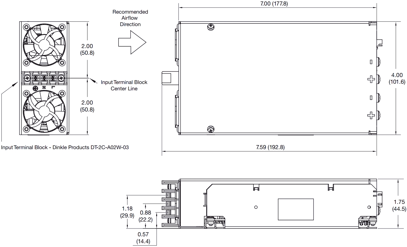 ספק כוח תעשייתי לשאסי XP POWER EMH350PD21-EF